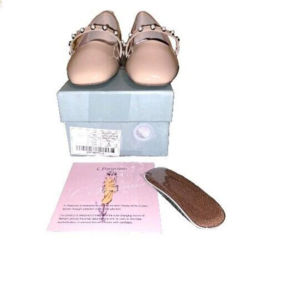 C. Paravano Beige Mary Jane Square Toe Comfort Flat Shoe 36 EU 5.5 US - Picture 3 of 8